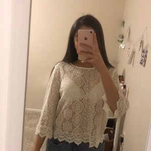 white all over lace top